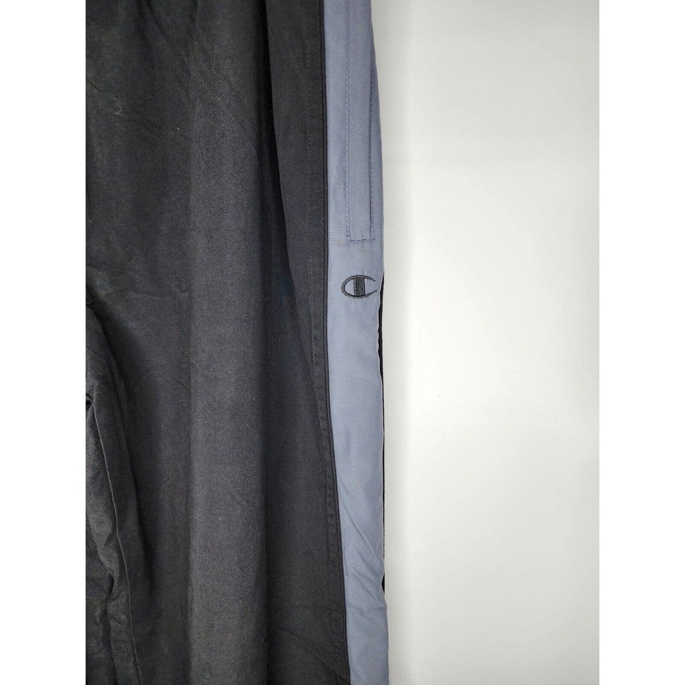 Champion Lined Track Pants Black Gray Zip Hems Drawstring Waist Men's Large - Picture 2 of 11